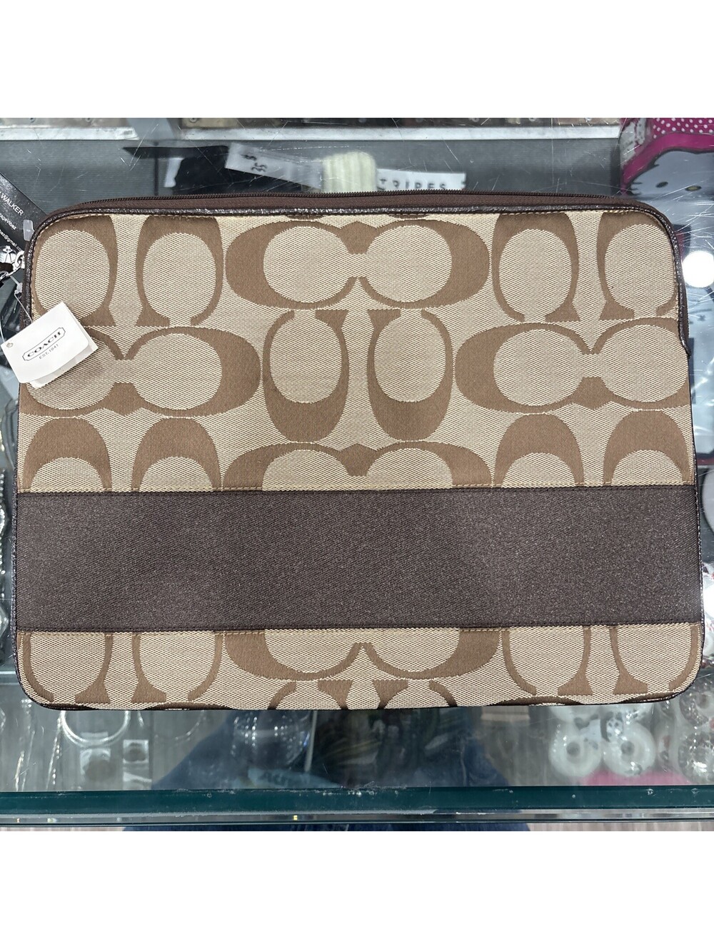 *New With Tags * Woman’s Coach Khaki And Mahogany Laptop bag